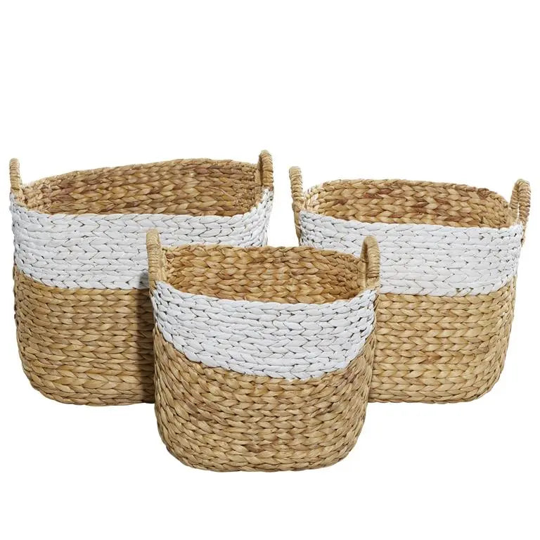 Brown Dried Plant Bohemian Storage Basket