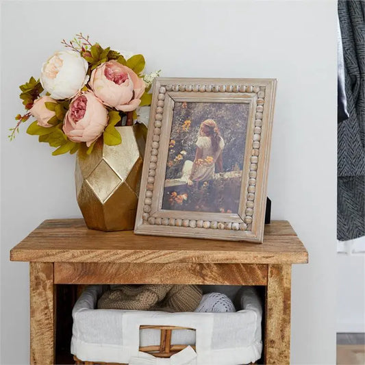 Light Brown Wood Bohemian Photo Frame