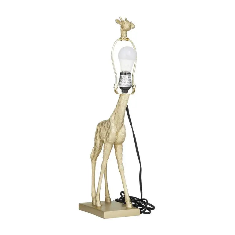 Gold Polyresin Eclectic Giraffe Accent Lamp
