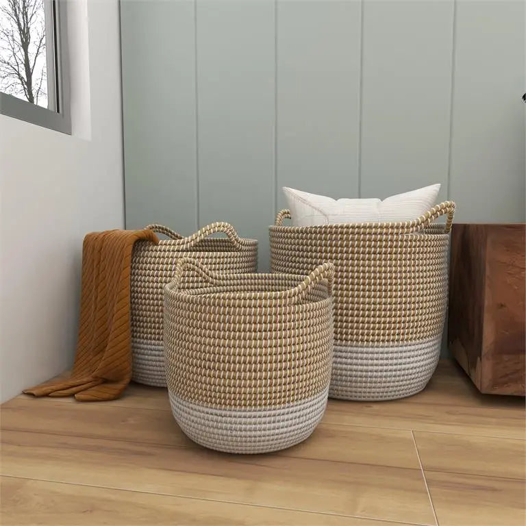 Brown Dried Plant Contemporary Storage Basket