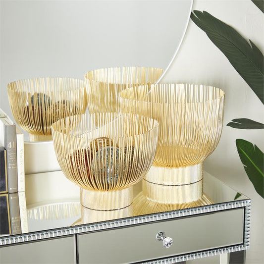 GOLD METAL DECORATIVE BOWL