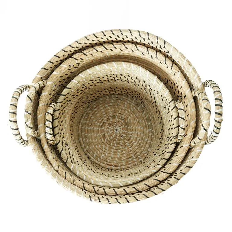 Beige Dried Plant Modern Storage Basket