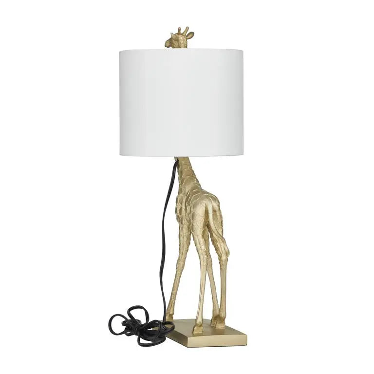 Gold Polyresin Eclectic Giraffe Accent Lamp