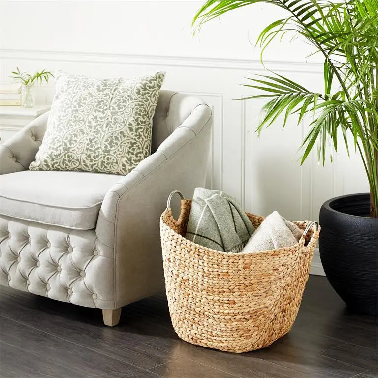 Brown Dried Plant Contemporary Storage Basket,