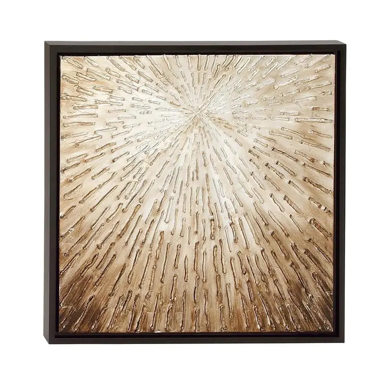 Dark Brown Wood Modern Radial Framed Wall Art