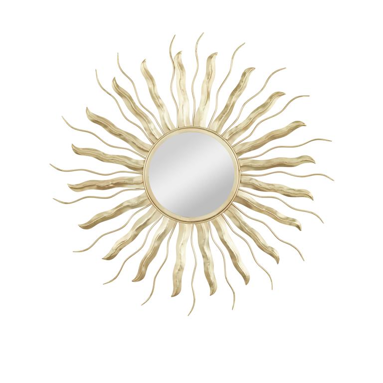 COSMOLIVING BY COSMOPOLITAN GOLD METAL STARBURST WALL MIRROR