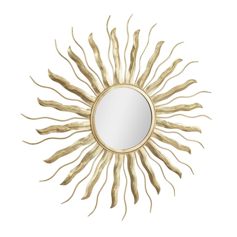 COSMOLIVING BY COSMOPOLITAN GOLD METAL STARBURST WALL MIRROR
