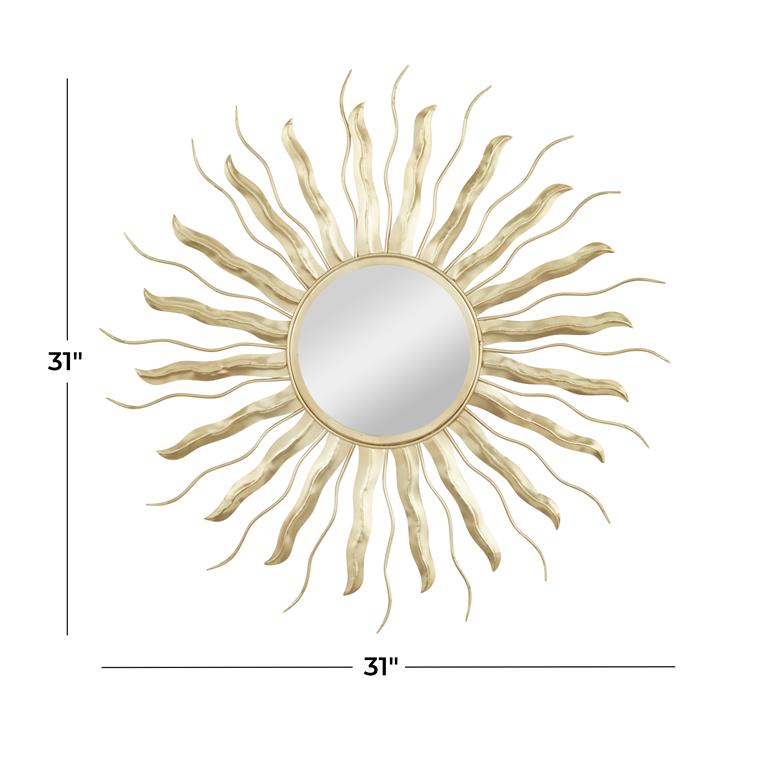 COSMOLIVING BY COSMOPOLITAN GOLD METAL STARBURST WALL MIRROR