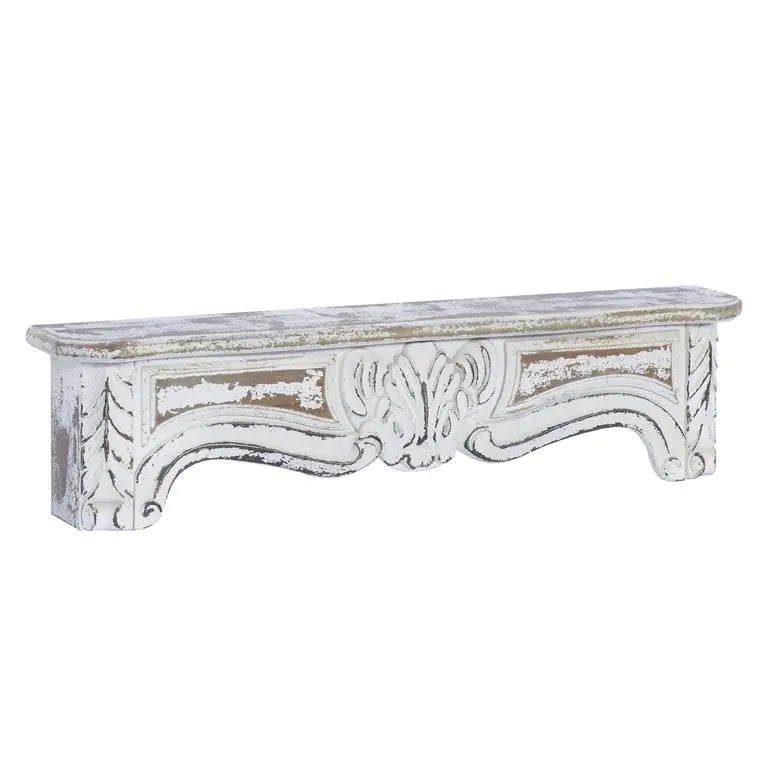 White Wood Vintage Wall Shelf