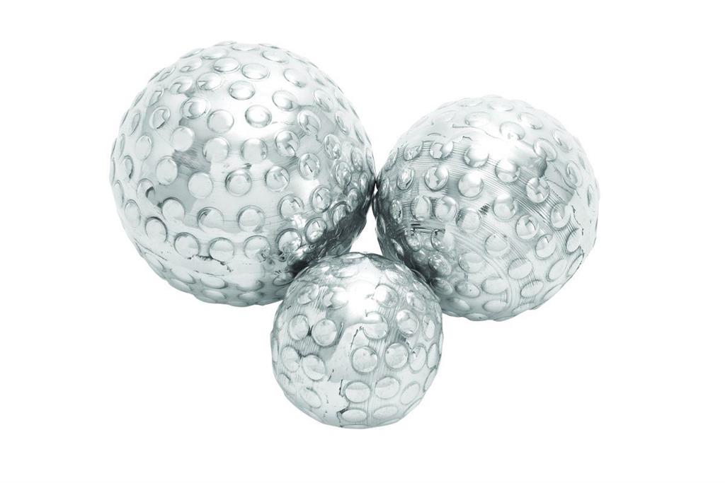 SILVER ALUMINUM HAMMERED ORBS & VASE FILLER,