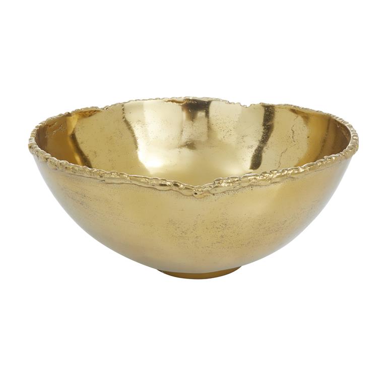 GOLD ALUMINUM DECORATIVE BOWL