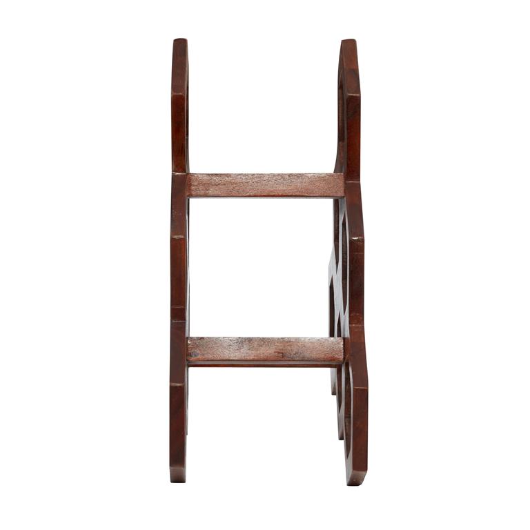 BROWN WOOD CONTEMPORARY WINE RACK,