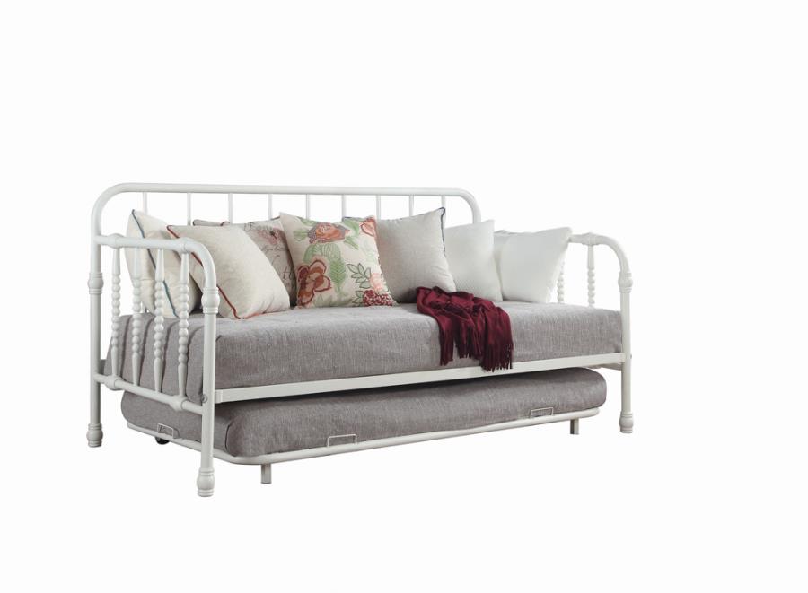 Twin Metal Daybed with Trundle White