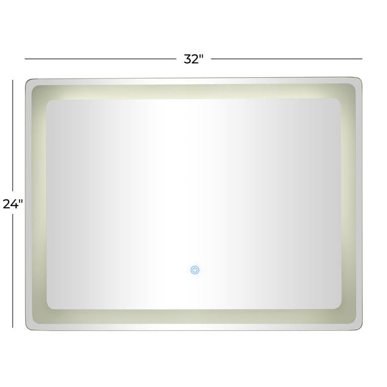 SILVER GLASS LED MIRROR