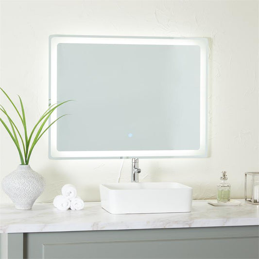 SILVER GLASS LED MIRROR,