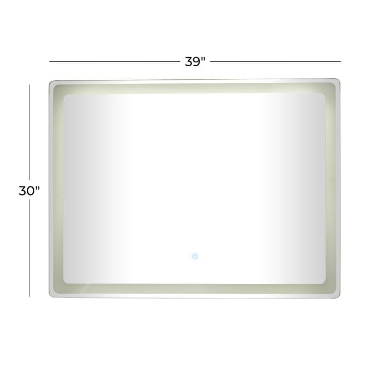 SILVER GLASS LED MIRROR,