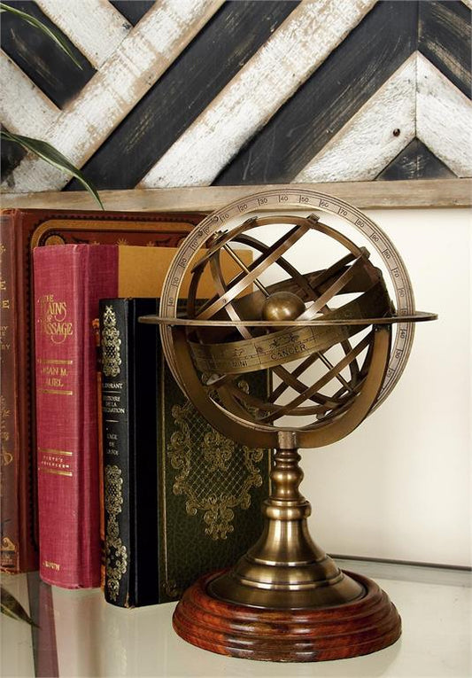 BRASS BRASS COMPASS ARMILLARY GLOBE