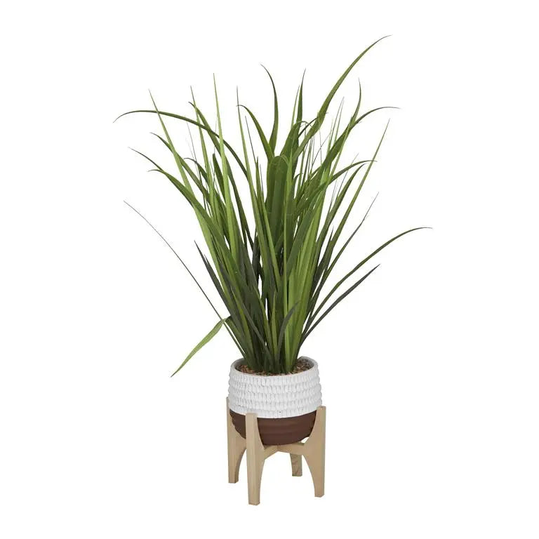 Green Plastic Contemporary Tall Grass Artificial Plant