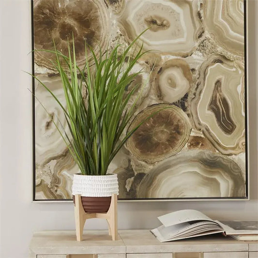 Green Plastic Contemporary Tall Grass Artificial Plant