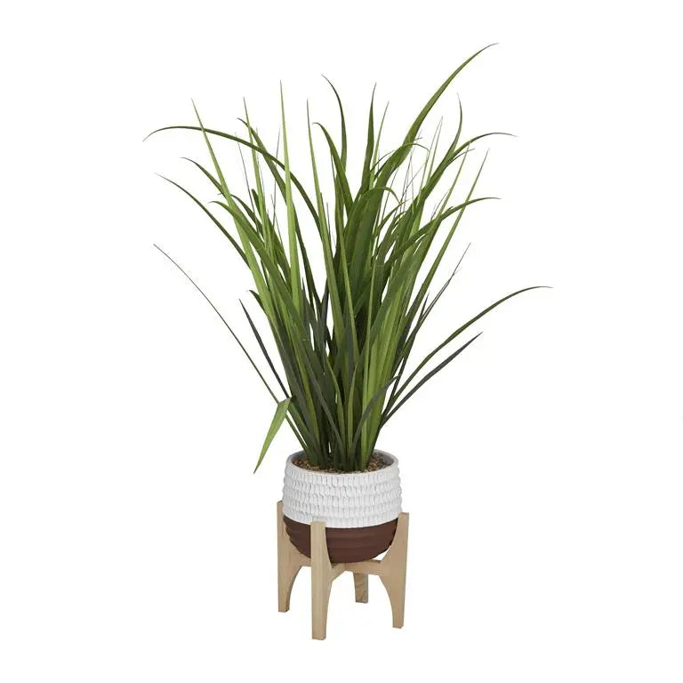 Green Plastic Contemporary Tall Grass Artificial Plant