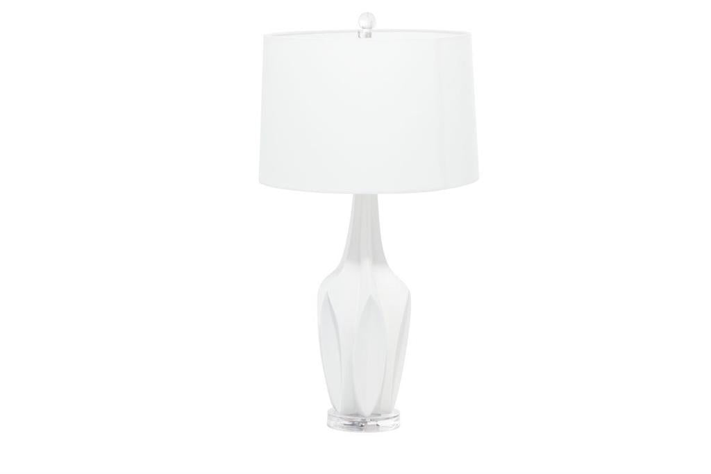 WHITE POLYSTONE TABLE LAMP