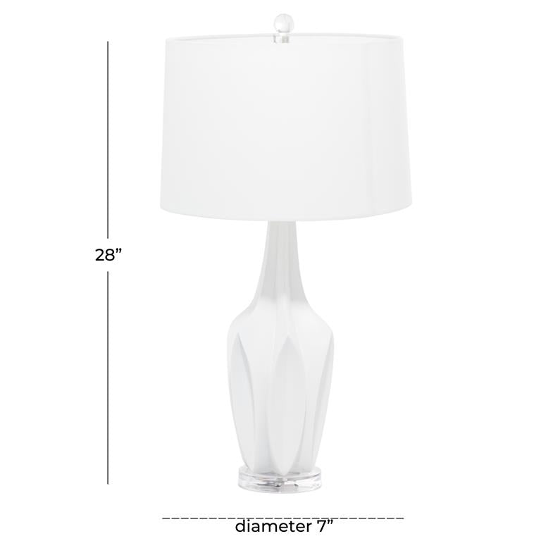 WHITE POLYSTONE TABLE LAMP