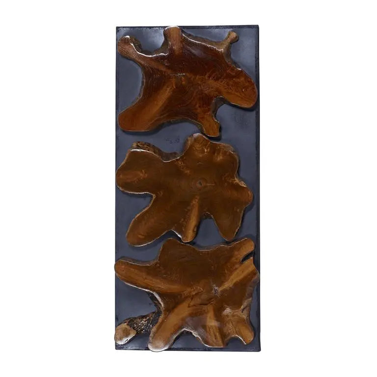 Brown Teak Wood Rustic Tree Trunk Wall Decor