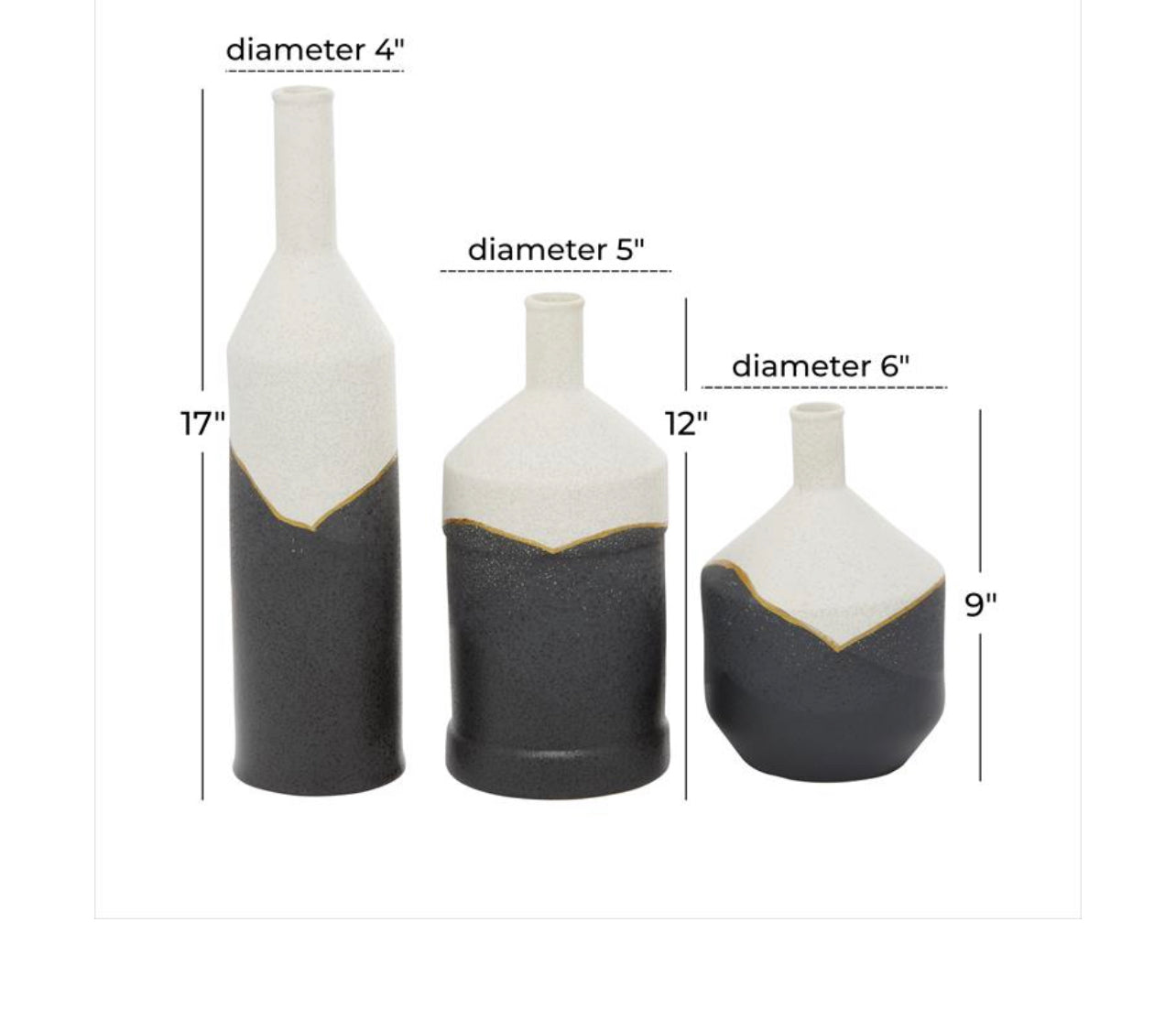 COSMOPOLITAN BLACK CERAMIC VASE