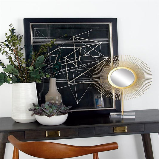GOLD METAL GLAM GEOMETRIC SCULPTURE