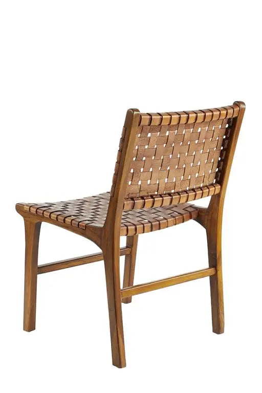 Brown Teak Wood Dining Chair