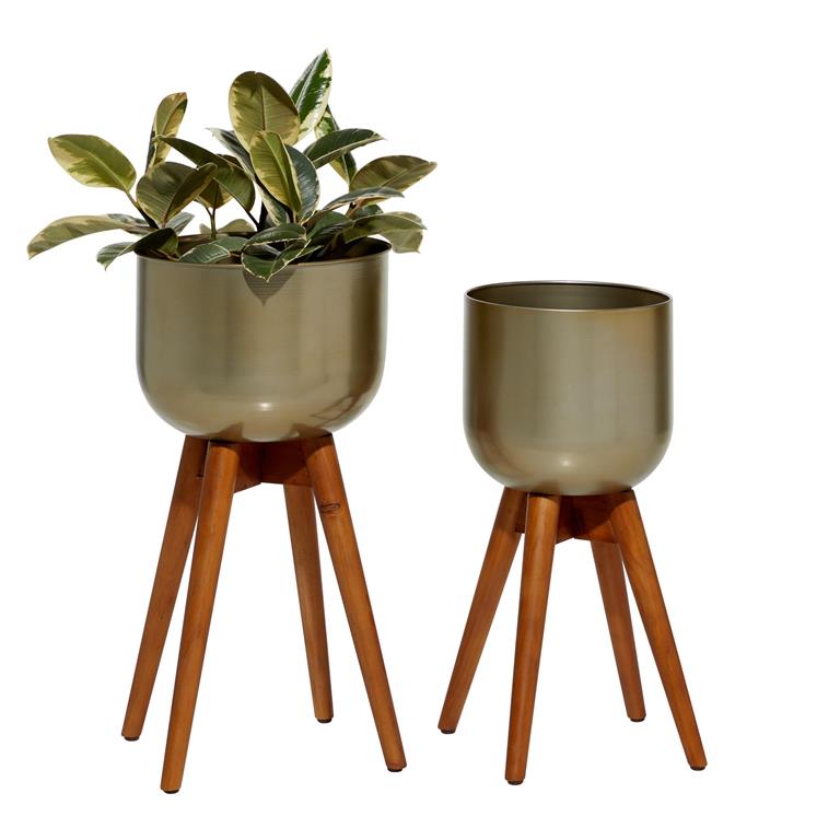 GOLD METAL MODERN PLANTER