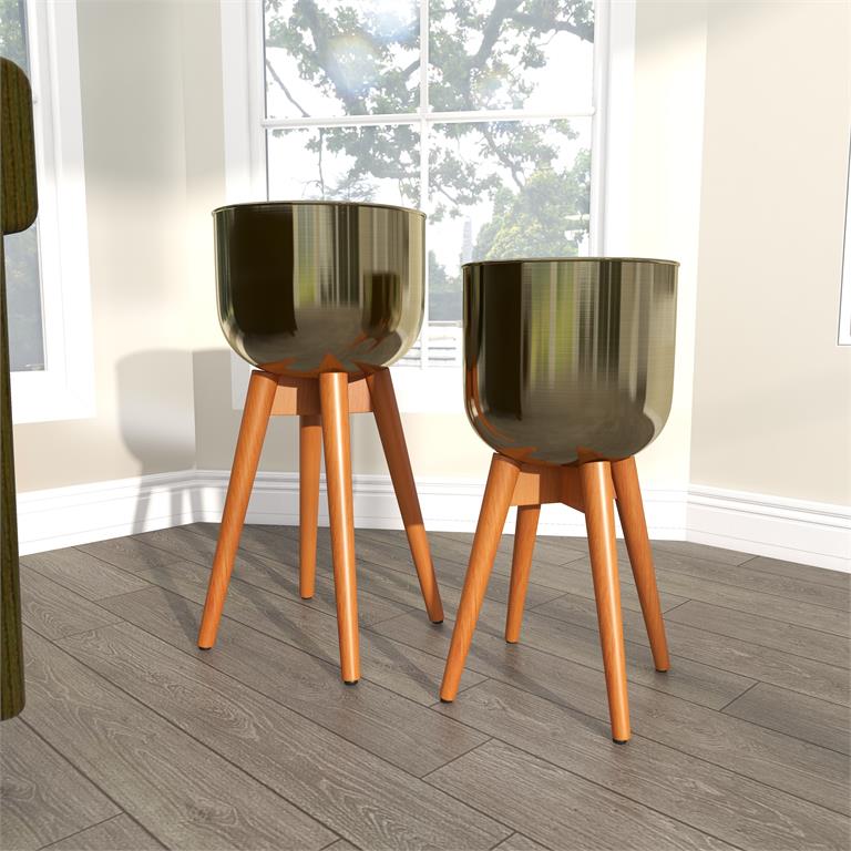 GOLD METAL MODERN PLANTER