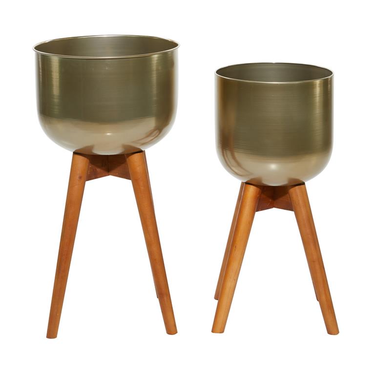 GOLD METAL MODERN PLANTER