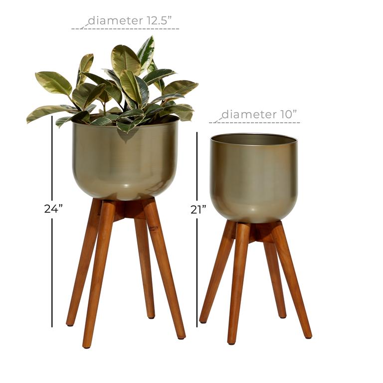 GOLD METAL MODERN PLANTER