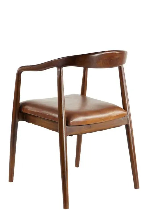Brown Teak Wood Dining Chair