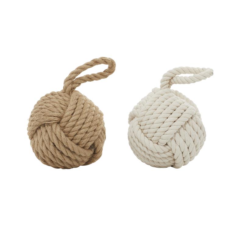 MULTI COLORED JUTE KNOT SCULPTURE WITH HANGING LOOP