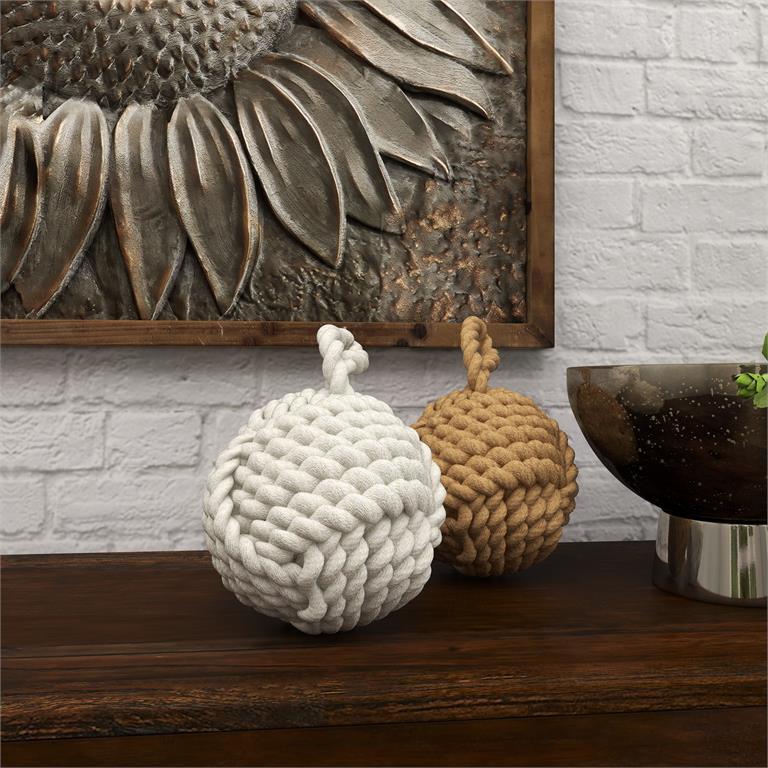 MULTI COLORED JUTE KNOT SCULPTURE WITH HANGING LOOP