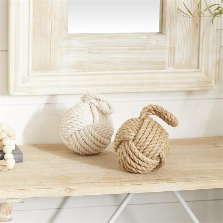 MULTI COLORED JUTE KNOT SCULPTURE WITH HANGING LOOP