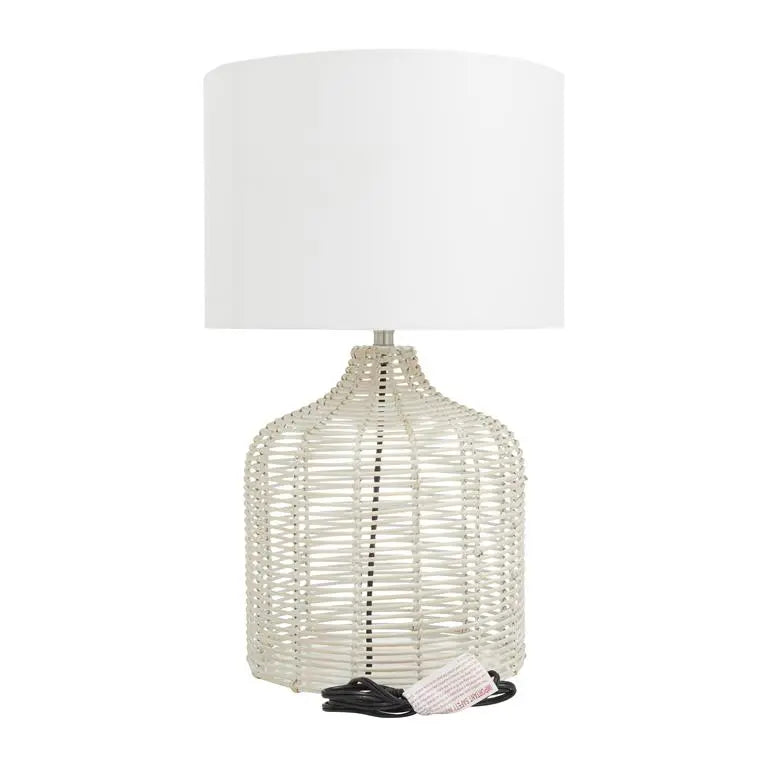 Beige Rattan Coastal Table