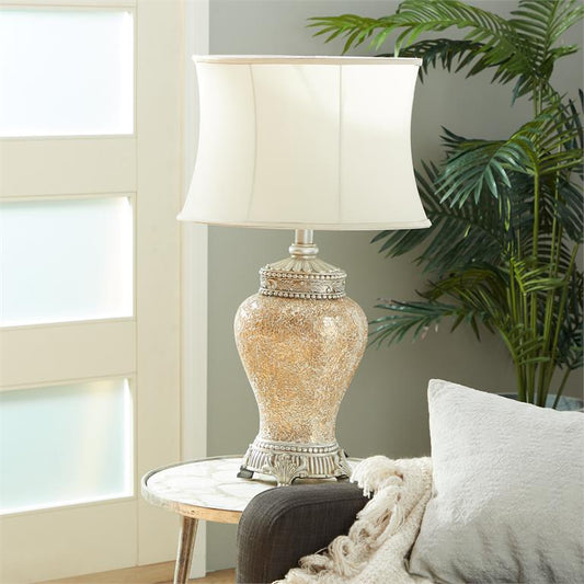 BRONZE GLASS TABLE LAMP