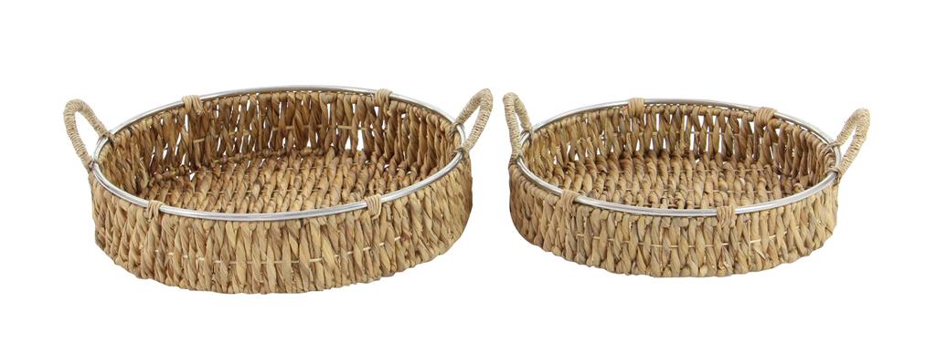 BROWN DRIED PLANT HANDMADE WOVEN TRAY