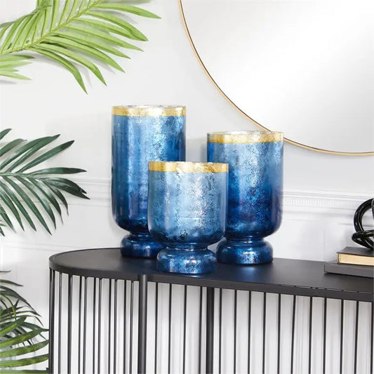 Blue Glass Glam Candle Holder
