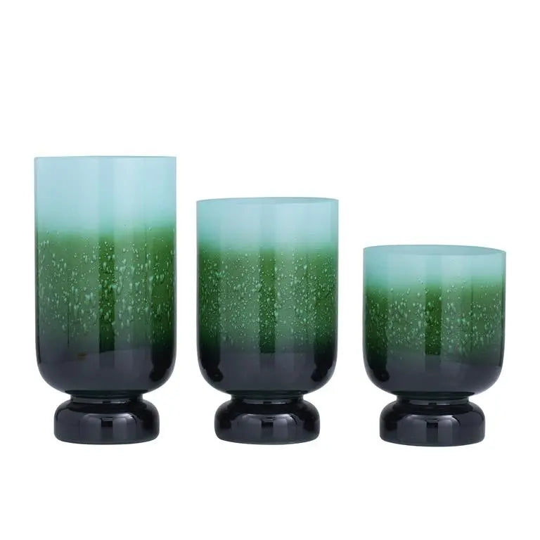 Green Glass Glam Candle Holder,
