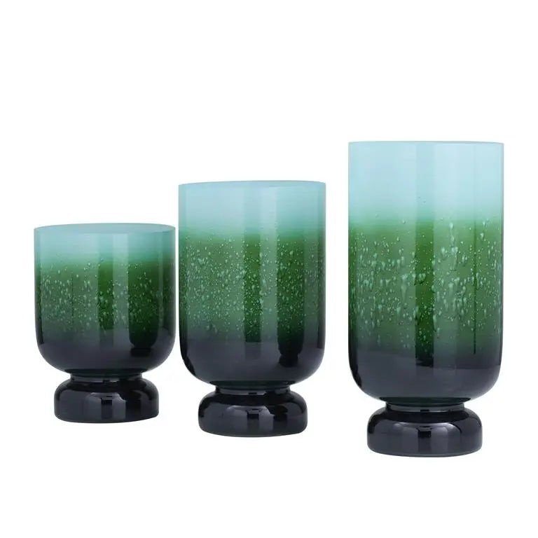 Green Glass Glam Candle Holder,