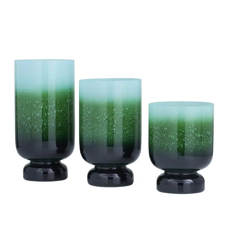 Green Glass Glam Candle Holder,