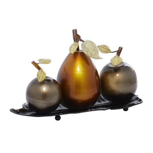 SILVER METAL TRADITIONAL DECORATIVE FRUIT SCULPTURE