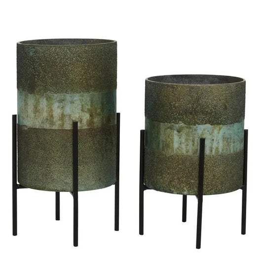 Green Glass Candle Holder