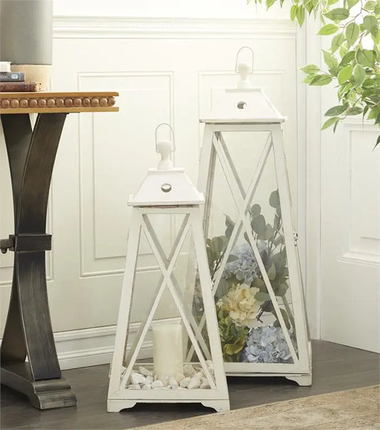 Cream Metal Coastal Lantern