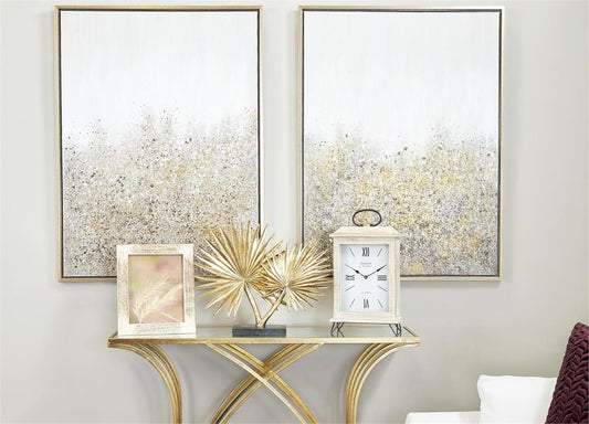 INLAID BEIGE & GOLD VERVAIN AND SENTIMENT GRASS LARGE PICTURE FRAME