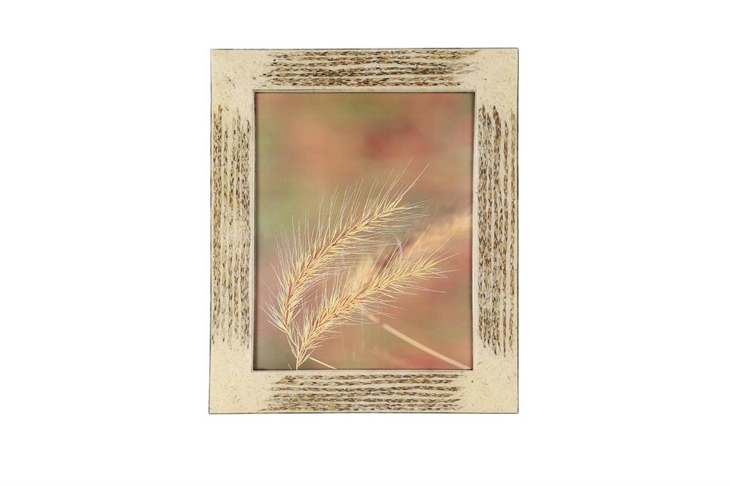 INLAID BEIGE & GOLD VERVAIN AND SENTIMENT GRASS LARGE PICTURE FRAME